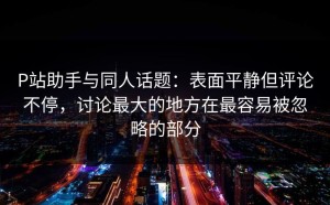 P站助手与同人话题：表面平静但评论不停，讨论最大的地方在最容易被忽略的部分