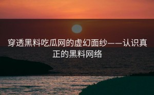 穿透黑料吃瓜网的虚幻面纱——认识真正的黑料网络