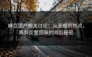 麻豆国产相关讨论：从无感到热点，再到反复回味的背后秘密