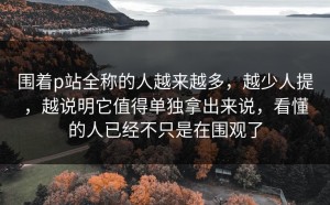 围着p站全称的人越来越多，越少人提，越说明它值得单独拿出来说，看懂的人已经不只是在围观了