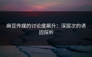 麻豆传媒的讨论度飙升：深层次的诱因探析