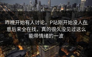 昨晚开始有人讨论，P站刚开始没人在意后来全在找，真的很久没见过这么能带情绪的一波