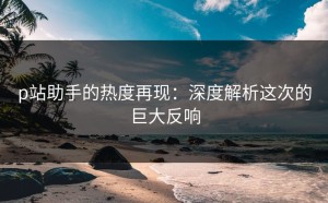 p站助手的热度再现：深度解析这次的巨大反响