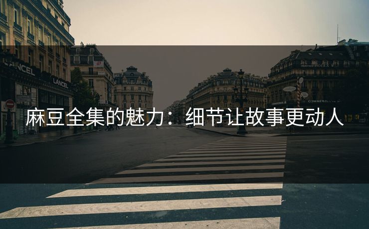 麻豆全集的魅力：细节让故事更动人
